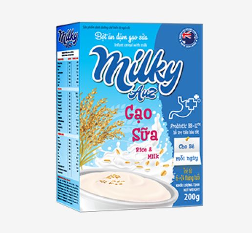 Bột ăn dặm Gạo sữa Milky Auz 200g